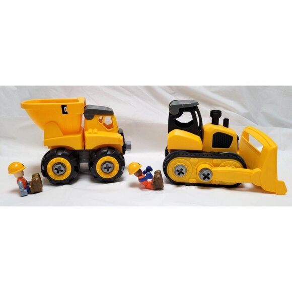 Lot of 2 Toy State Kid Galaxy? Cat Construction Toy Dump Truck Bulldozer Drivers - Picture 5 of 8